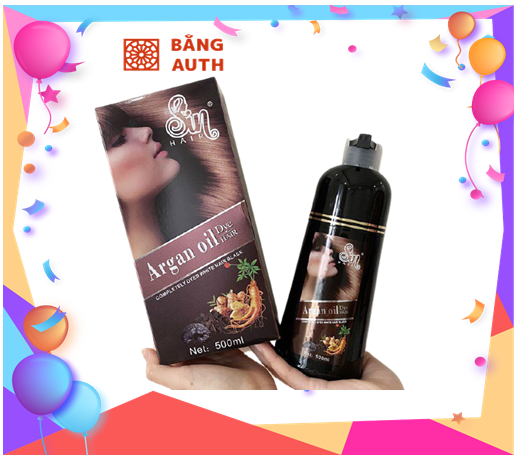 Dầu gội Phủ Bạc Nhân Sâm Sin Hair màu NÂU- Phục hồi tóc - tốt cho da đầu - chiết xuất từ thiên nhiên shop BẰNG auth