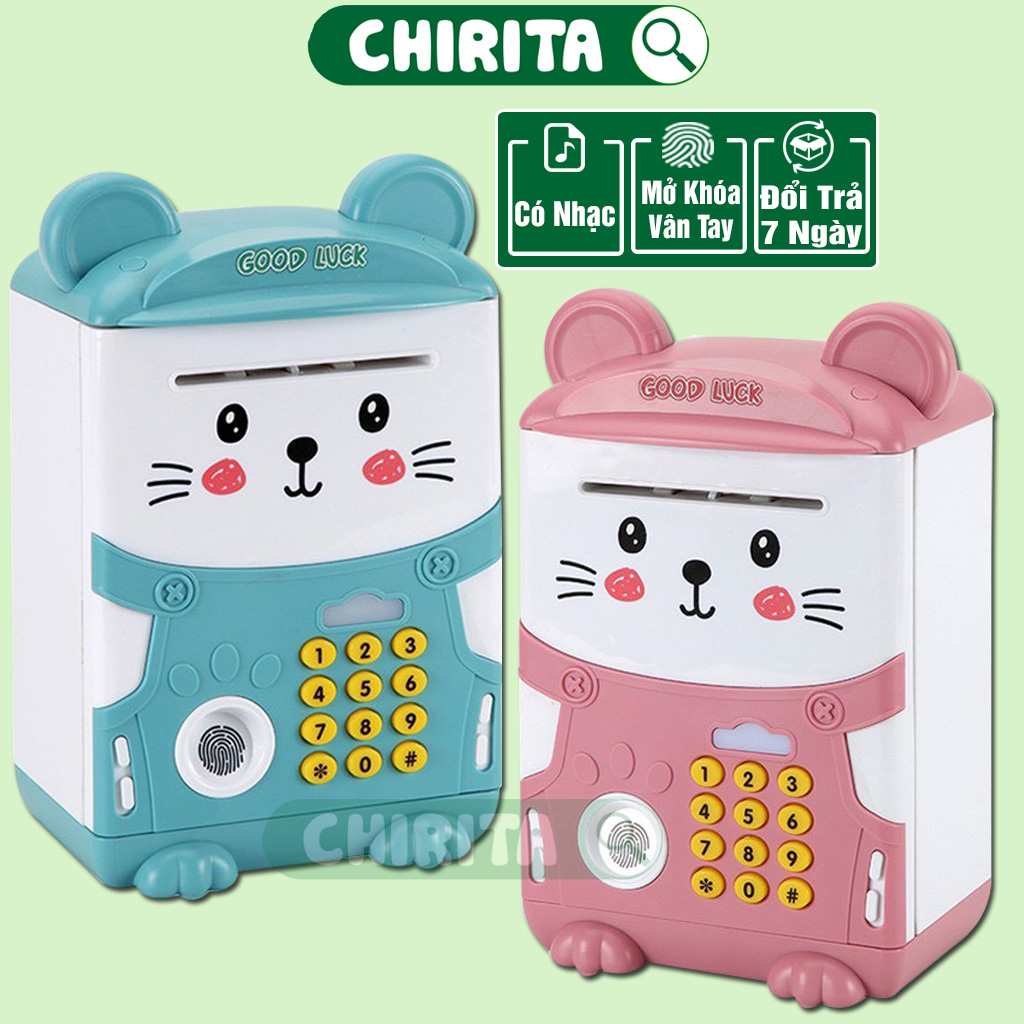 Két Sắt Mini GOOD LUCK Mô Phỏng Ẩn Dấu Phân Tay và Có Nhạc Vui Nhộn Cho Bé - Két Sắt Mini Thông Minh , Đồ Chơi Trẻ Em,  Đồ Chơi Cho Bé Trai Và Bé Gái CHIRITA