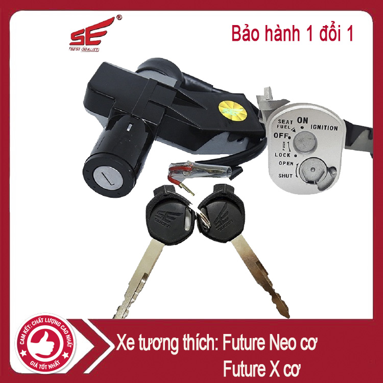 Ổ khóa xe máy Future Neo, Future X, Future 125cc đời cơ loại 2 cạnh, bảo hành 6 tháng