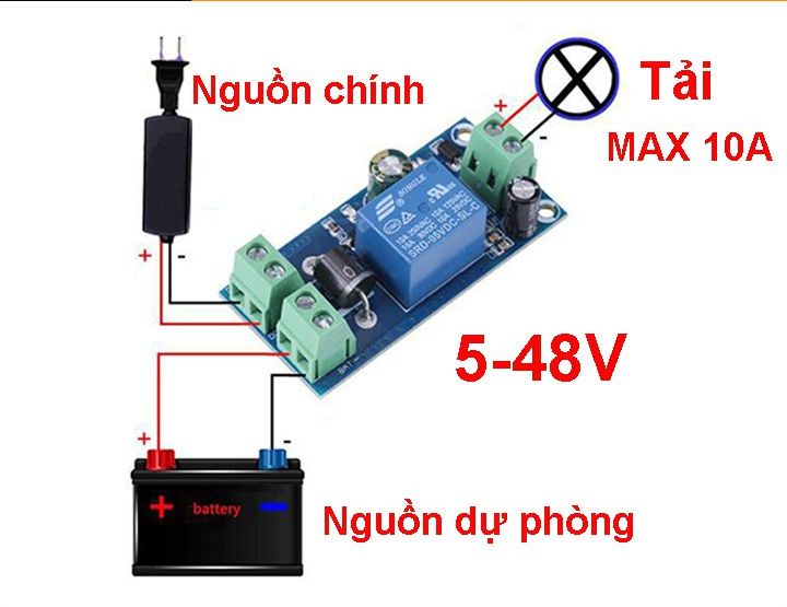 Mạch chuyển nguồn dự phòng tự động 5-48VDC