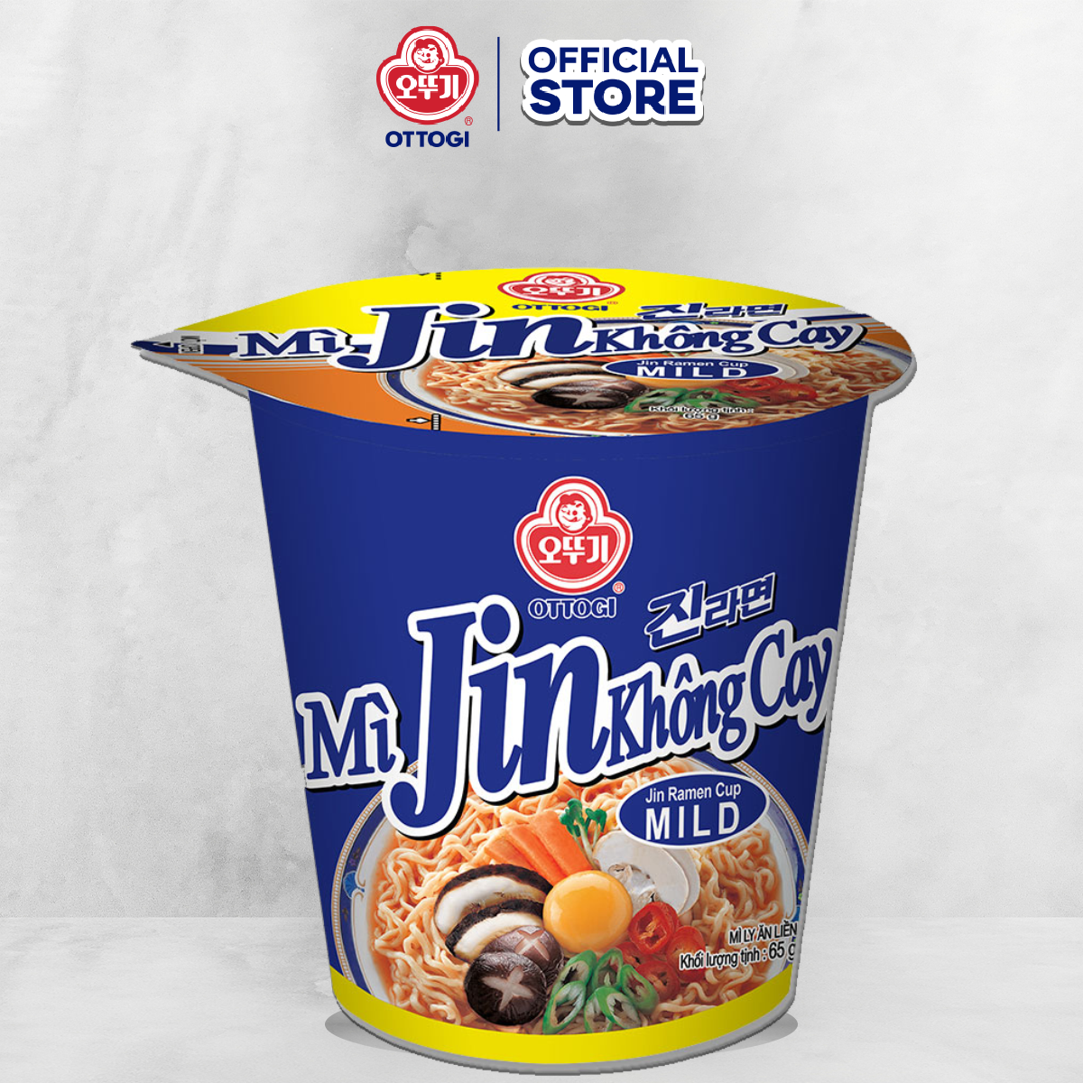 Combo 6 ly Mì Jin Không Cay Ottogi 65g