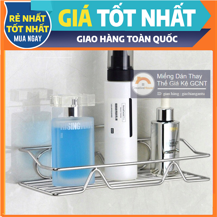 Kệ chữ nhật INOX để đồ nhà tắm nhà bếp