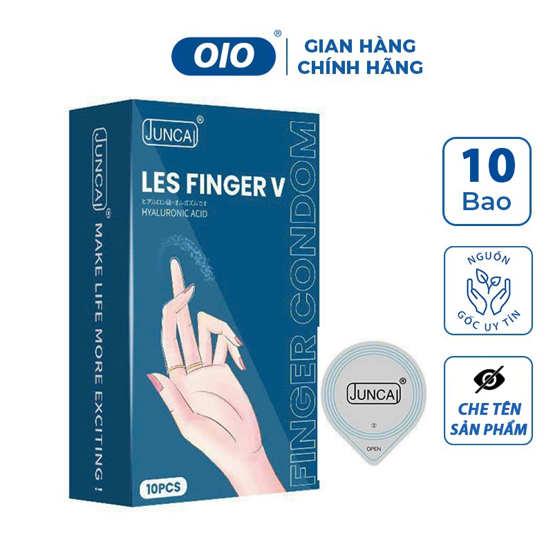  Bao cao su Juncai LES FINGER hộp 10 cái siêu mỏng nhiều gel hương hoa quả 