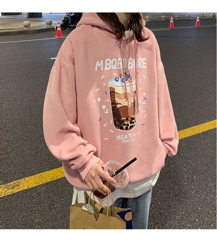 [HCM]Áo khoác nỉ ngoại Hàn QUốc ly trà sữa siêu to EH031