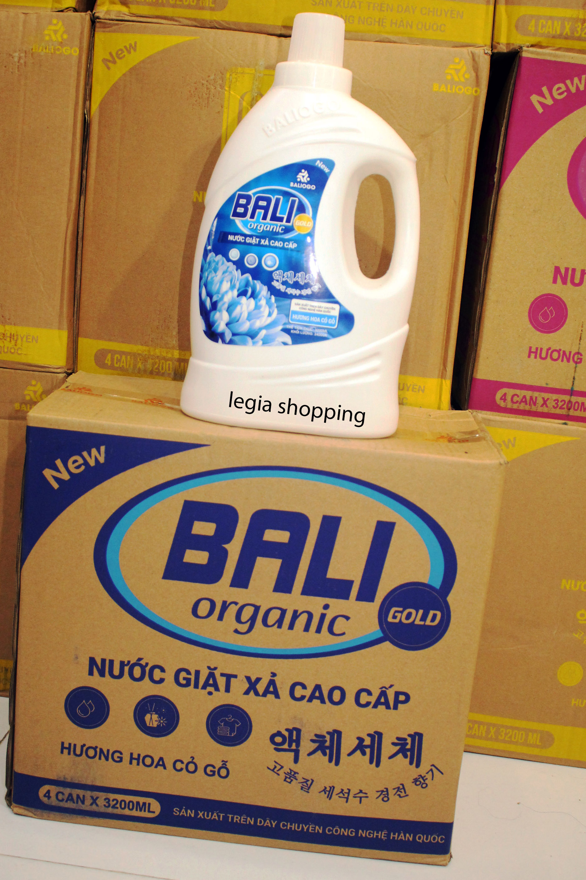 Nước giặt xả bali gold organic công nghệ hàn quốc 1 can 3.2 lít, thơm dịu nhẹ, đậm đặc, lưu hương lâu