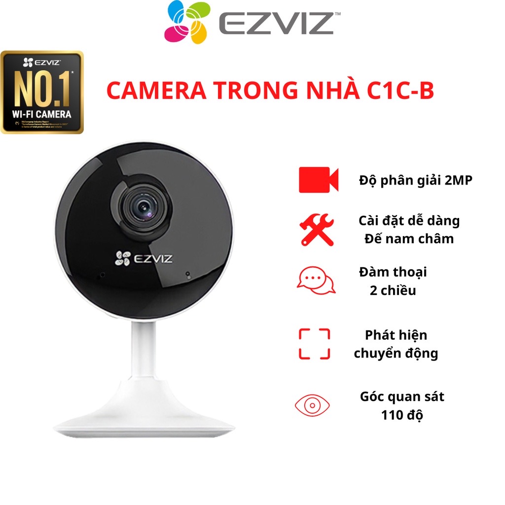 Camera Ezviz C1CB 2.0MP, Đàm thoại 2 chiều, Báo động chống trộm, Chính hãng Ezviz, Nguyên Seal