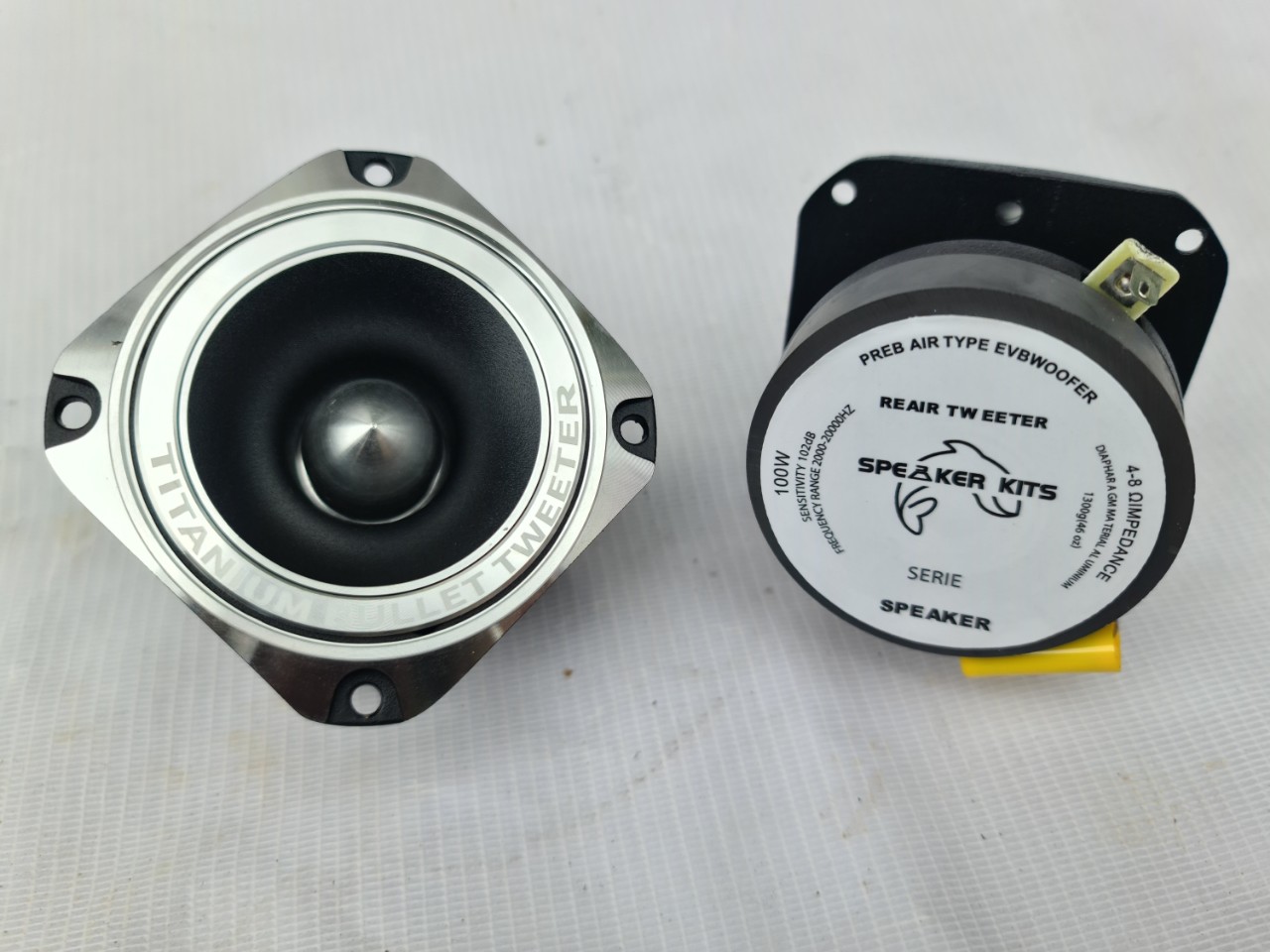 GIÁ 1 CỦ LOA TREBLE TITAN  MẶT VUÔNG 4 VÍT TỪ ĐƠN 70MM + 1 TỤ SỊN - TRÉP BAY BỔNG