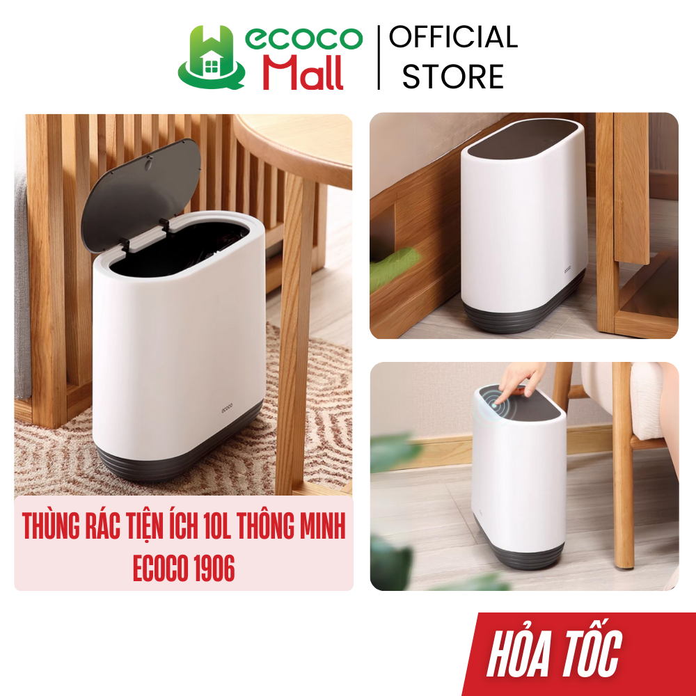 Thùng rác tiện ích 10l ecoco thông minh 1906