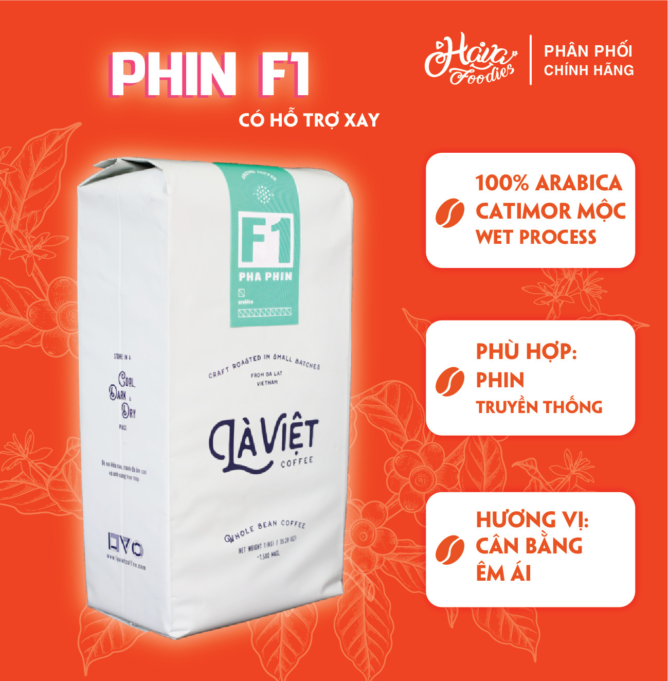 Cà phê bột nguyên chất là việt pha phin f1 vị dịu nhẹ 1000gr