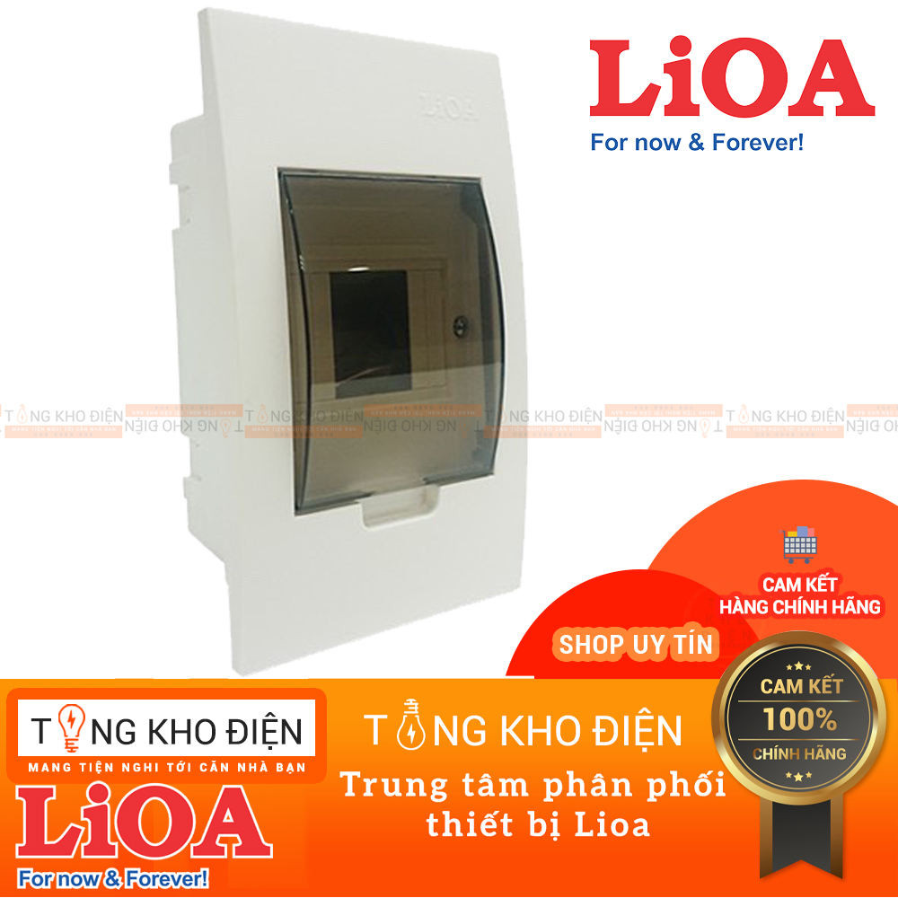 Tủ điện LiOA đế nhựa dùng cho MCB, MCCB, RCBO chứa 2 đến 4 aptomat (SE4FC2/4LA)