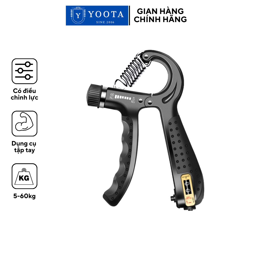 Dụng Cụ Tập Tay, Kìm Bóp Tay, Dụng Cụ Tập Gym  Điều Chỉnh Lực Bấm Số Tự Động ( 5-60 Kg)