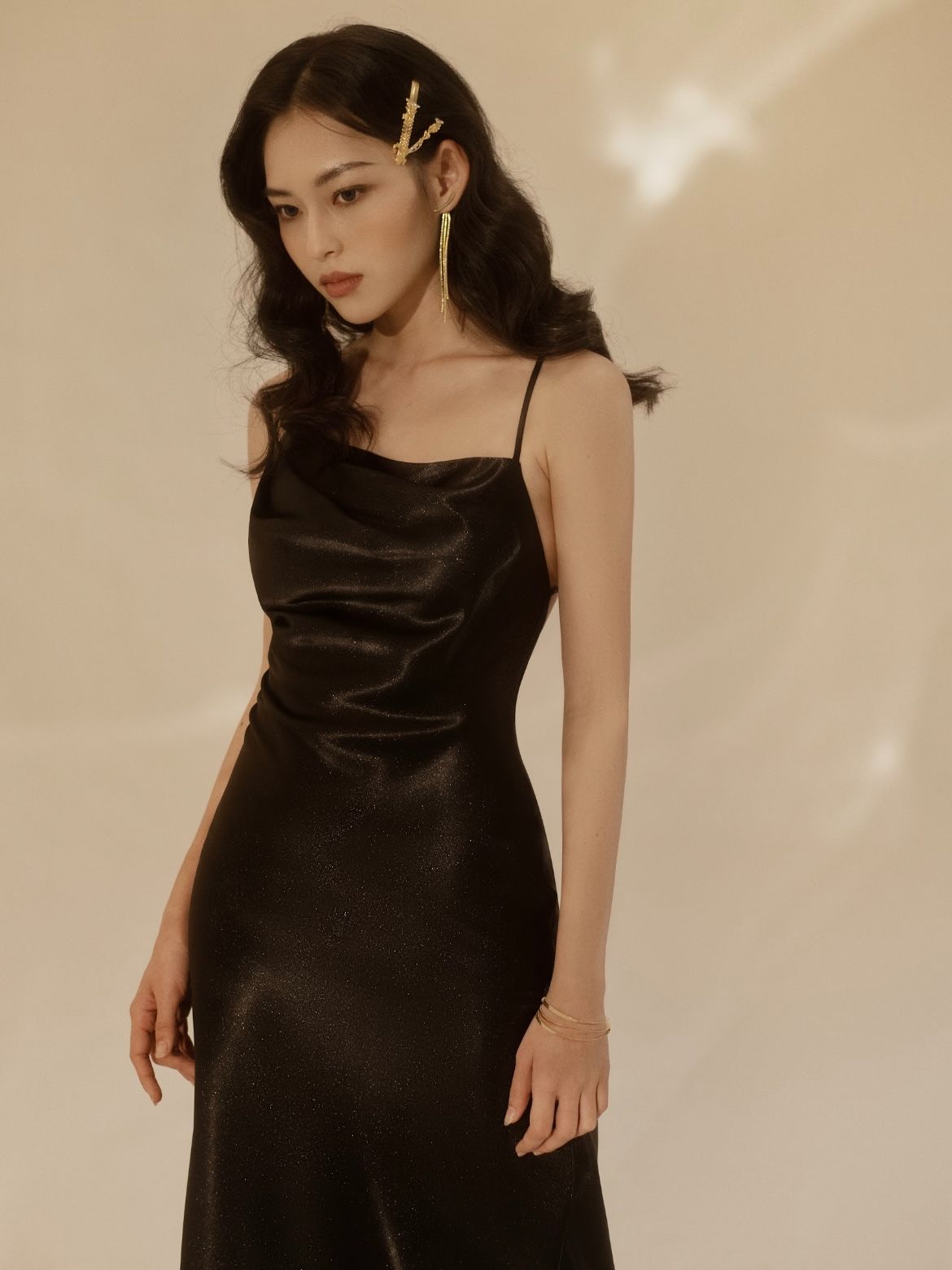N'rosé - đầm lụa 2 dây kiểu nữ hở lưng sang trọng peridot dr0502 dự tiệc