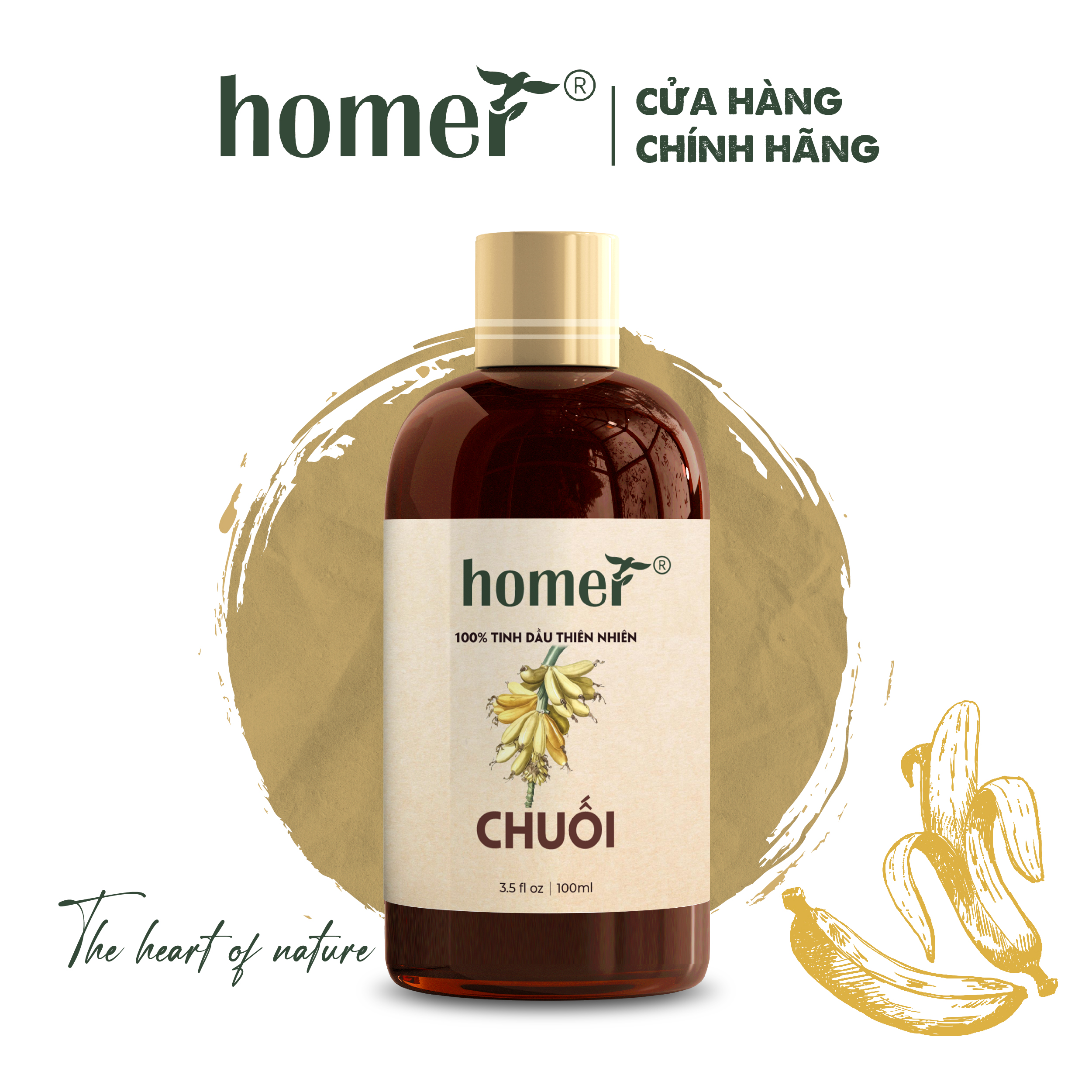 Tinh dầu chuối homer 20ml/ 100ml - tinh dầu trái cây thiên nhiên - chính hãng, đạt chuẩn kiểm định cao cấp - tinh dầu xông thơm phòng, thư giãn, khử mùi hiệu quả