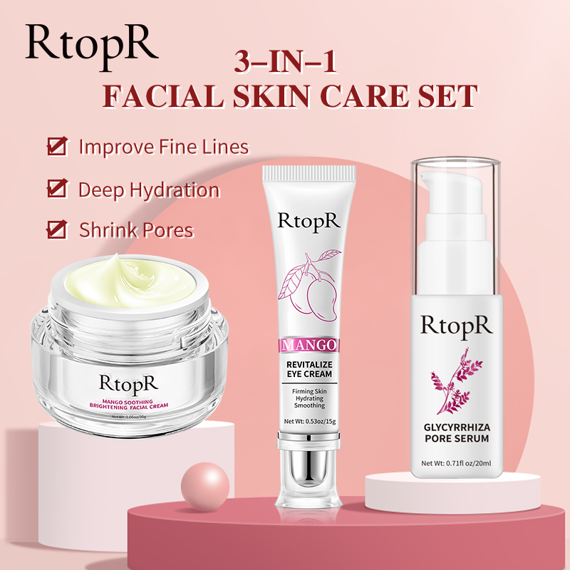 RtopR Tinh chất collagen chăm sóc da mặt thu nhỏ lỗ chân lông hiệu quả + kem chăm sóc da mắt từ xoài +kem dưỡng ẩm cấp nước cho da chống lão hóa nuôi dưỡng làn da thu nhỏ lỗ ​chân lông - INTL