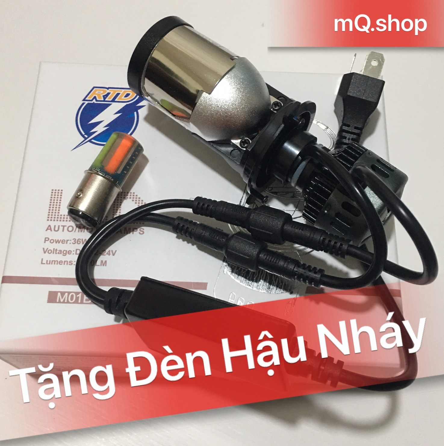 ( SALE KM ) ĐÈN PHA LED BI CẦU MINI M01B 36W ĐÈN H4 CAO CẤP TẶNG NGAY ĐÈN HẬU LED NHÁY ĐỦ MÀU mQ.shop