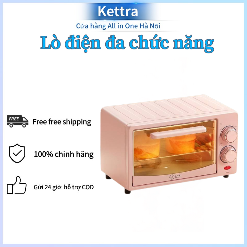 Lò nướng đa năng mini dung tích lớn- Dung Tích 12L Công suất 750W Điều khiển thông minh có Đồng hồ hẹn giờ tiện lợi