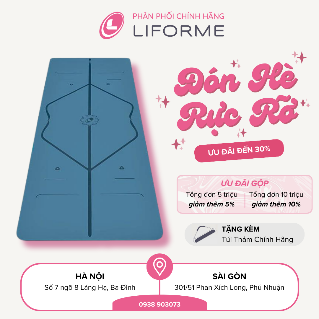 Thảm tập yoga Liforme Classic 4.2mm - Blue