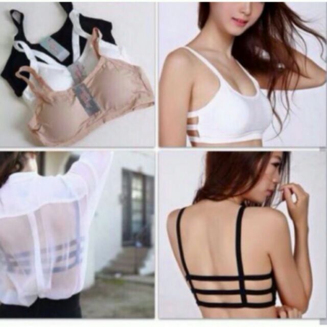 Áo bra Thái cotton 050 - Áo lá học sinh 3 dây có đệm ngực