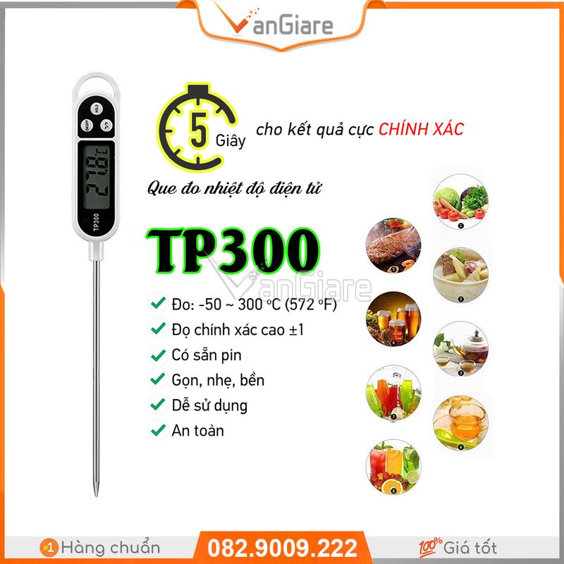 Que đo nhiệt độ thực phẩm, Que thử nhiệt độ sữa, Nhiệt kế nấu ăn, pha sữa TP300, que đo nhiệt độ điện từ nấu nướng, làm bếp, thức uống