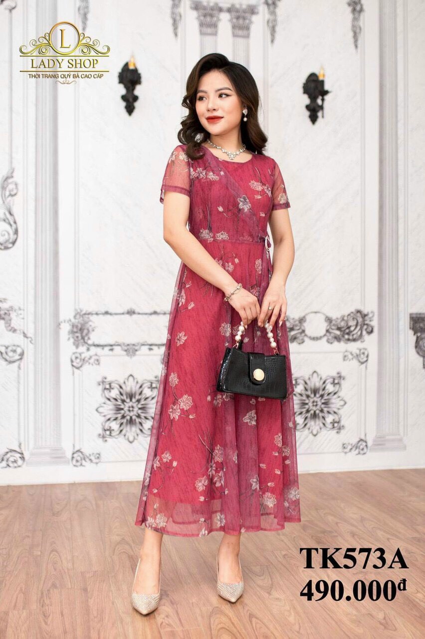 Đầm xoè vintage voan hoa tôn dáng cực xinh cho các nàng mới nhất hiện nay