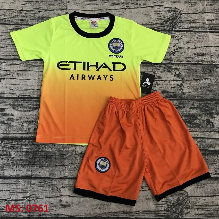 Quần áo bóng đá trẻ em Quần áo đá banh trẻ em bộ đồ thể thao trẻ em áo bóng CLB Man City Sân khách 2019-2020