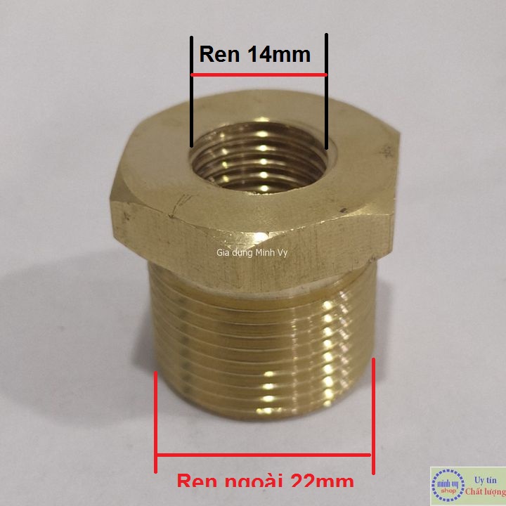 [HCM]Khớp chuyển ren ngoài 22mm sang ren trong 14mm - phụ kiện máy rửa xe
