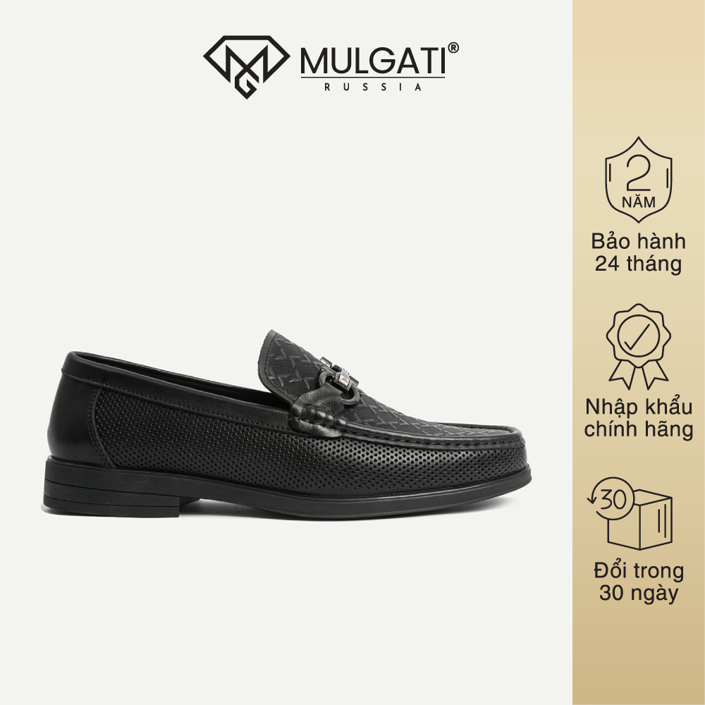 Giày lười nam mulgati horsebit loafer dập lỗ - f268-8