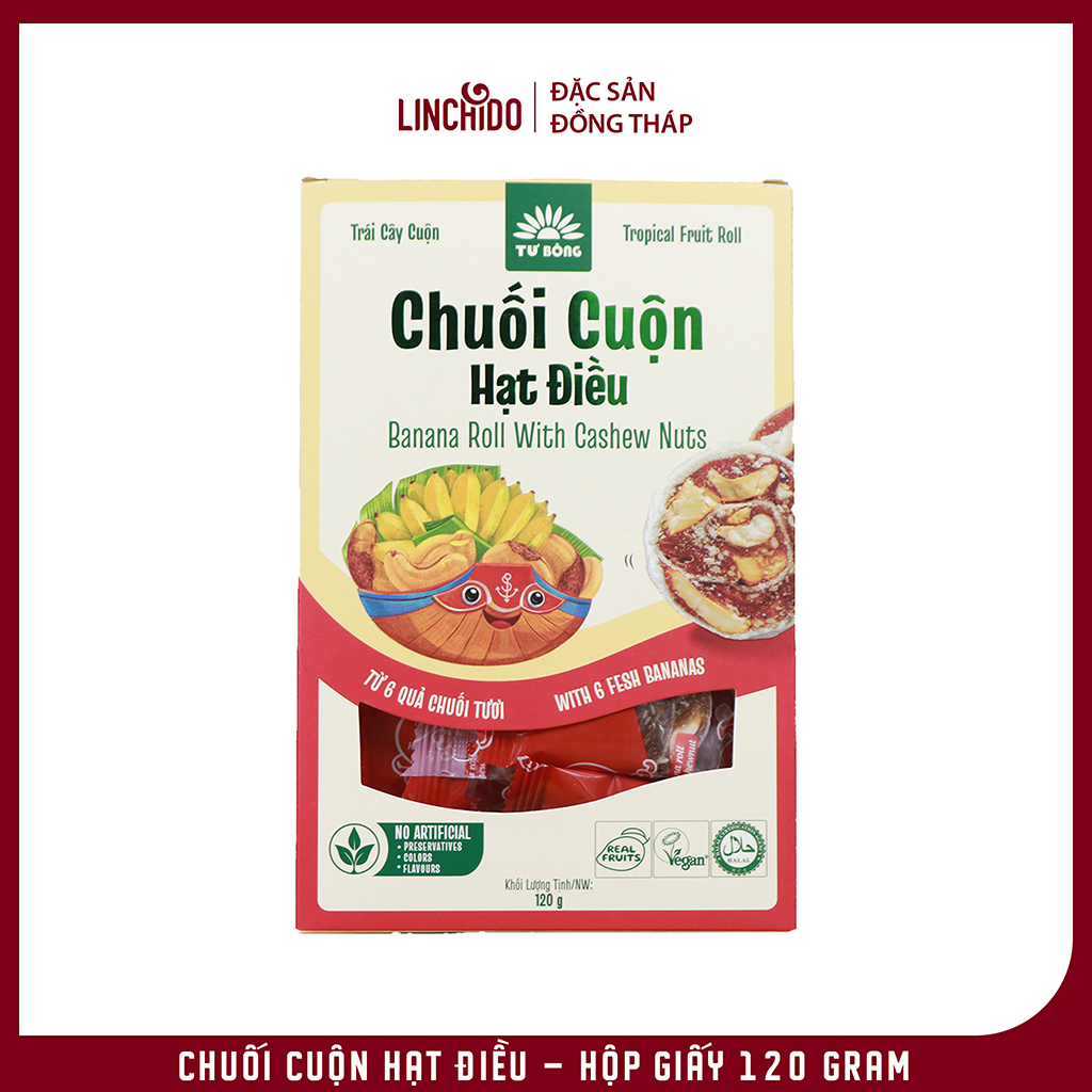 Chuối Cuộn Hạt Điều - Hộp Giấy 120 Gram