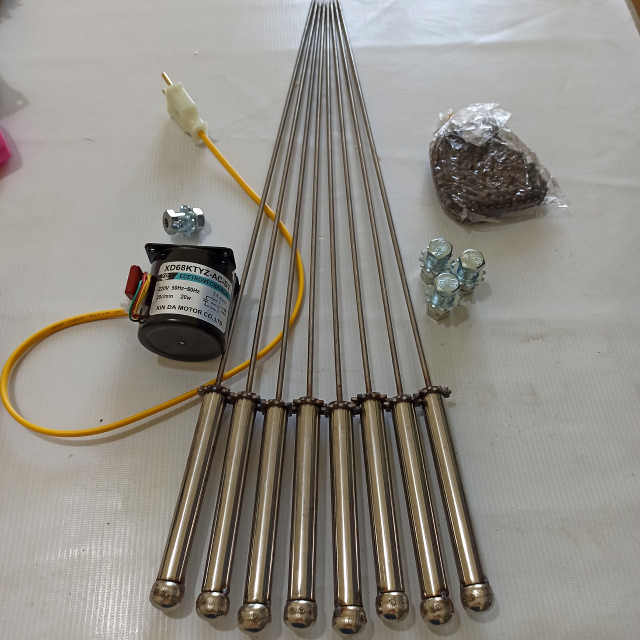Mô tơ giảm tốc 220v-20w + bộ chế máy nướng 8 xiên
