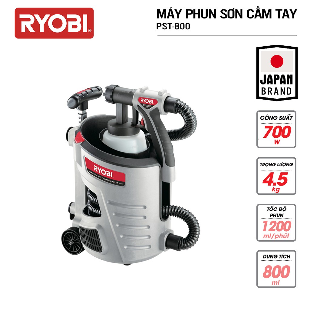 Máy phun sơn dùng điện 700w ryobi pst-800 hàng chính hãng