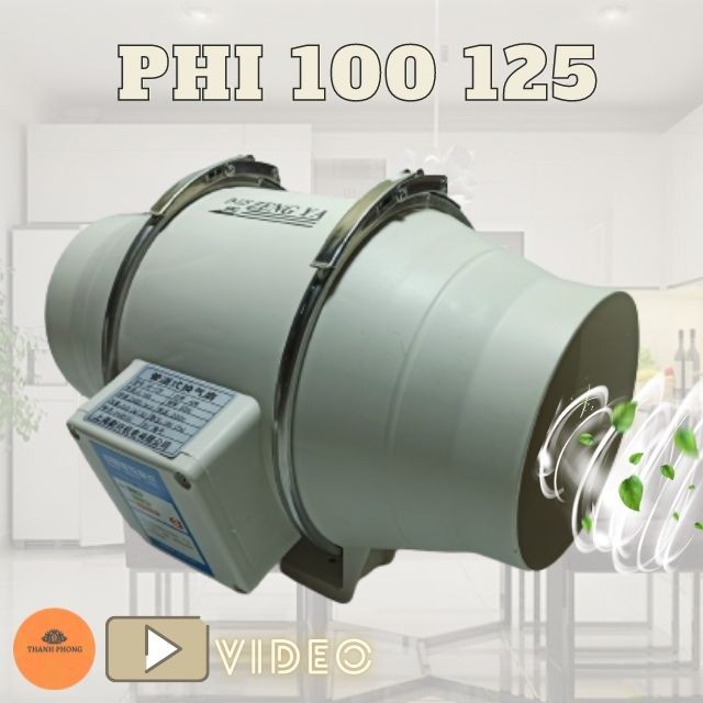 [Chất Lượng Cao] Quạt Thông Gió Nối Ống Đường Ống Tròn Phi 100 125 150