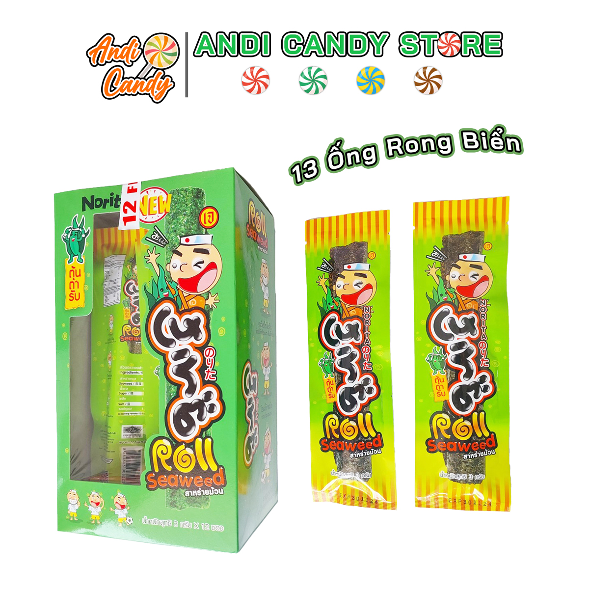 Snack Rong Biển Cuộn Norita Thái Lan 13 cái