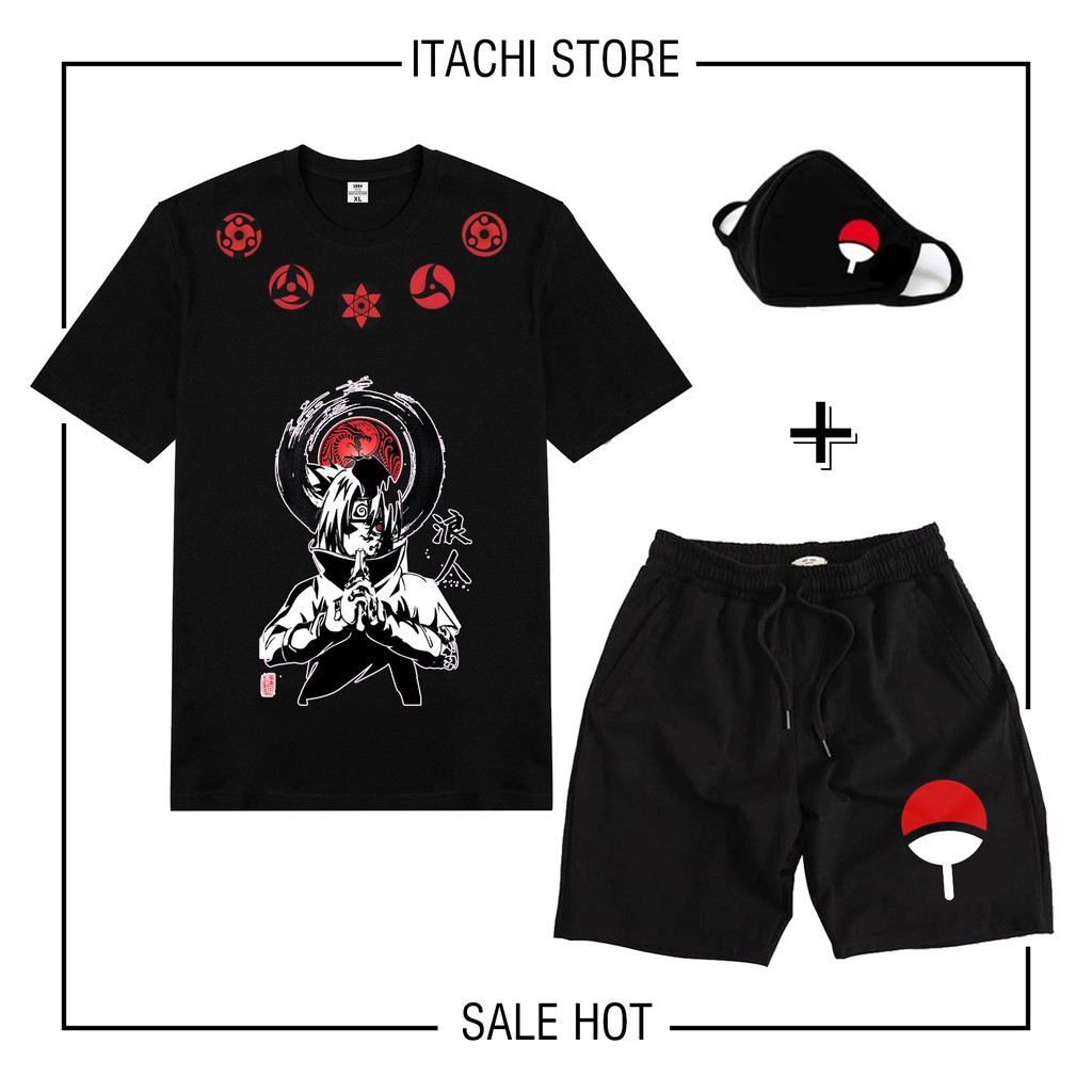 🔥 mặt hàng độc đáo 🔥 áo phông naruto akatsuki itachi uchiha