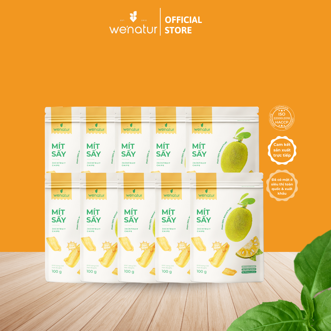 Combo 10 gói mít sấy giòn nguyên cánh we'natur 100g