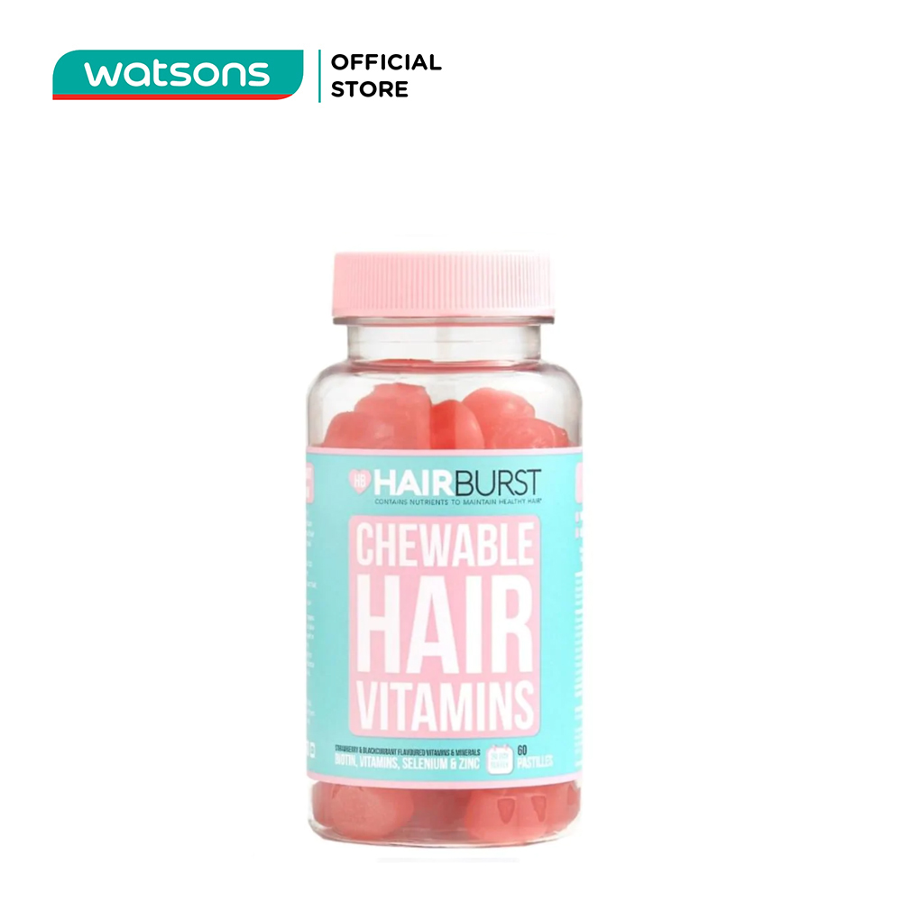TPCN Hairburst Chewable Hair Vitamins Kẹo Dẻo Kích Thích Mọc Tóc 60 Viên 96g