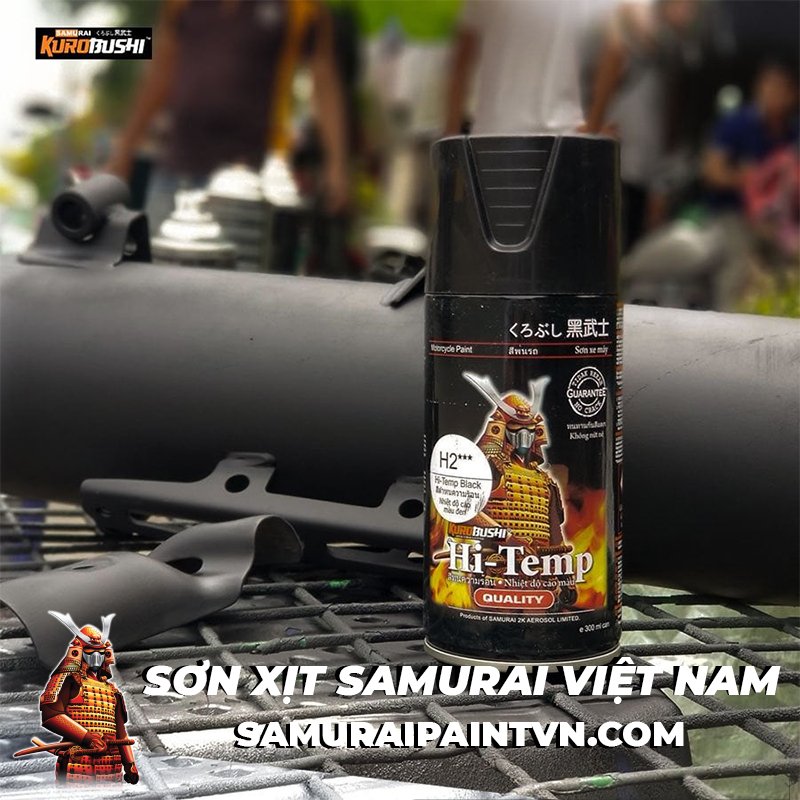 Sơn chịu nhiệt samurai . chống cháy, dùng sơn cổ pô, sơn đồ gia dụng,...chịu nhiệt 600 độ c