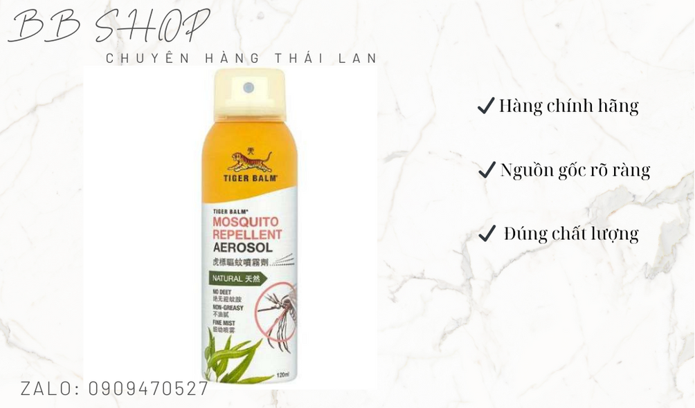 Bình xịt chống muỗi Tiger Balm Mosquito Repellent Aerosol Thái Lan