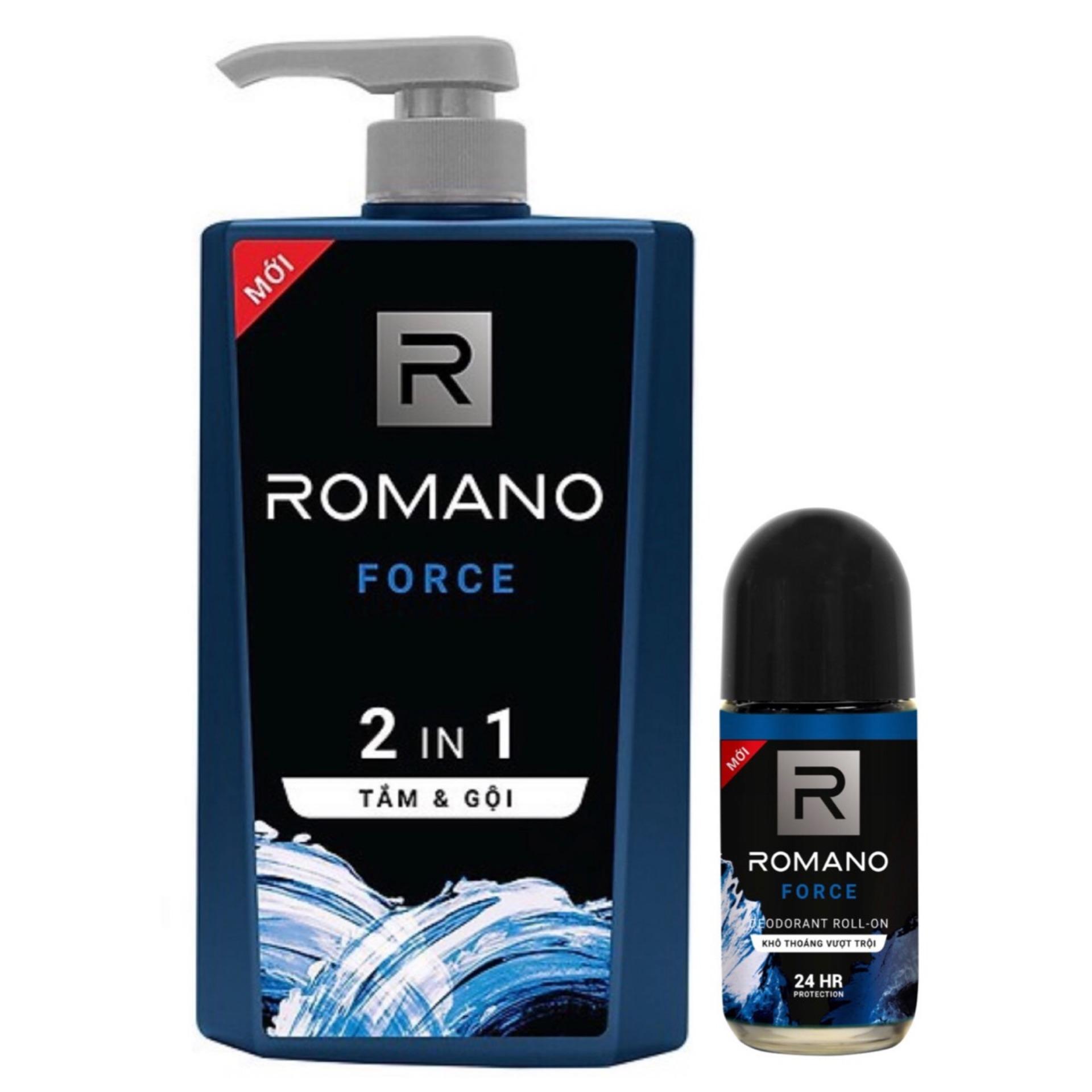 Dầu tắm gội 2in1 romano froce 650ml +tặng lăn khử mùi 40ml