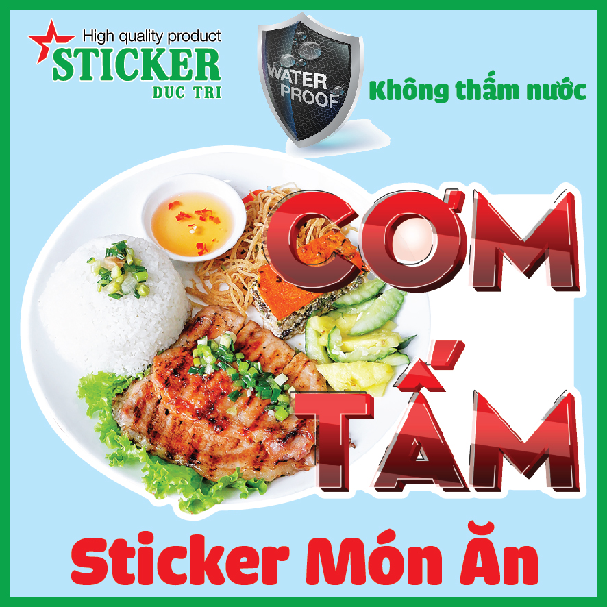 🔥🔥🔥 miếng dán hình cơm tấm dùng trang trí quán,tủ kính, xe bán hàng...