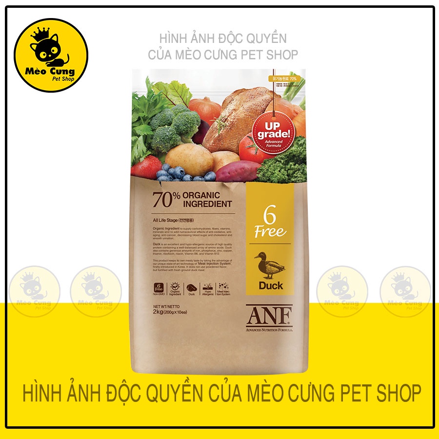 ANF 6 FREE- Thức ăn hạt hữu cơ cho chó vị cá hồi vị cừu vị vịt 6KG