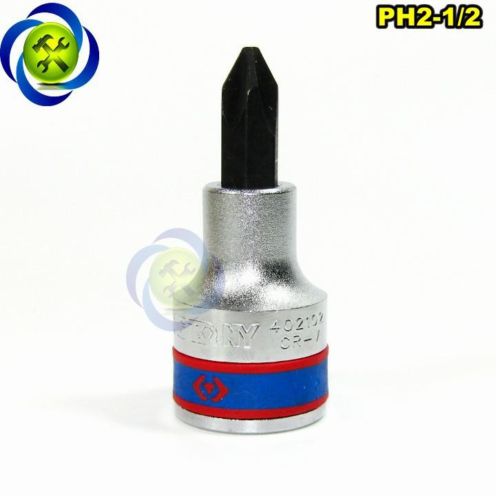 Đầu tuýp 1/2 mũi vít bake ph2 8mm kingtony 402102