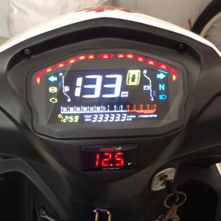 Đồng hồ xe máy [BẢO HÀNH] Đồng hồ điện tử DUCATI - màn hình LCD , full chức năng