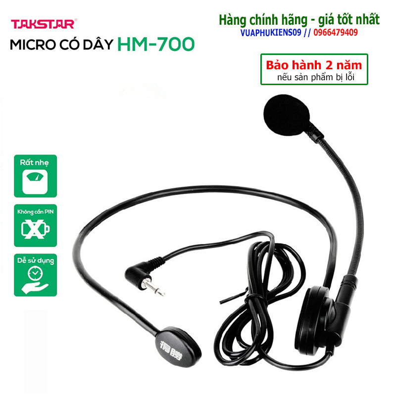 Mic trợ giảng có dây Takstar HM700 dùng cho mọi loa trợ giảng