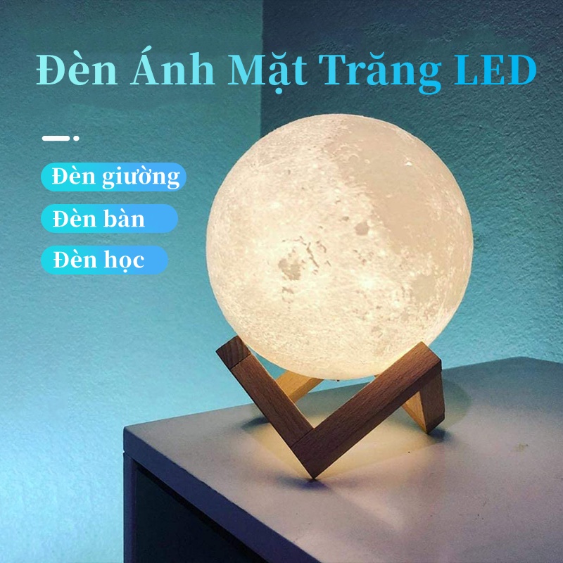 Đèn Ngủ Hình Mặt Trăng 3D,Đèn LED Để Bàn Trang Trí Nội Thất Độc Đáo