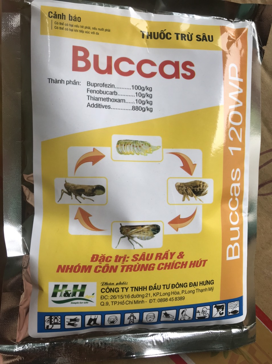 THUỐC TRỪ RẦY, CÔN TRÙNG CHÍCH HÚT, UNG TRỨNG BUCCAS 120g phun 200 lít nước