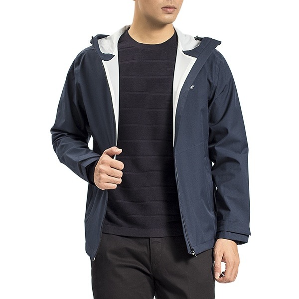 Áo khoác gió Aristino AJK005W8 có mũ liền chống nước màu xanh tím than 45