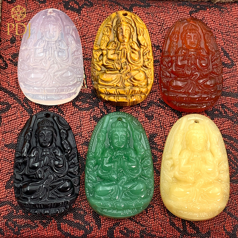 Mặt phật bản mệnh thiên thủ thiên nhãn - tuổi tý - tặng kèm dây dù đeo và hộp đựng - m000092 - trang sức pdj