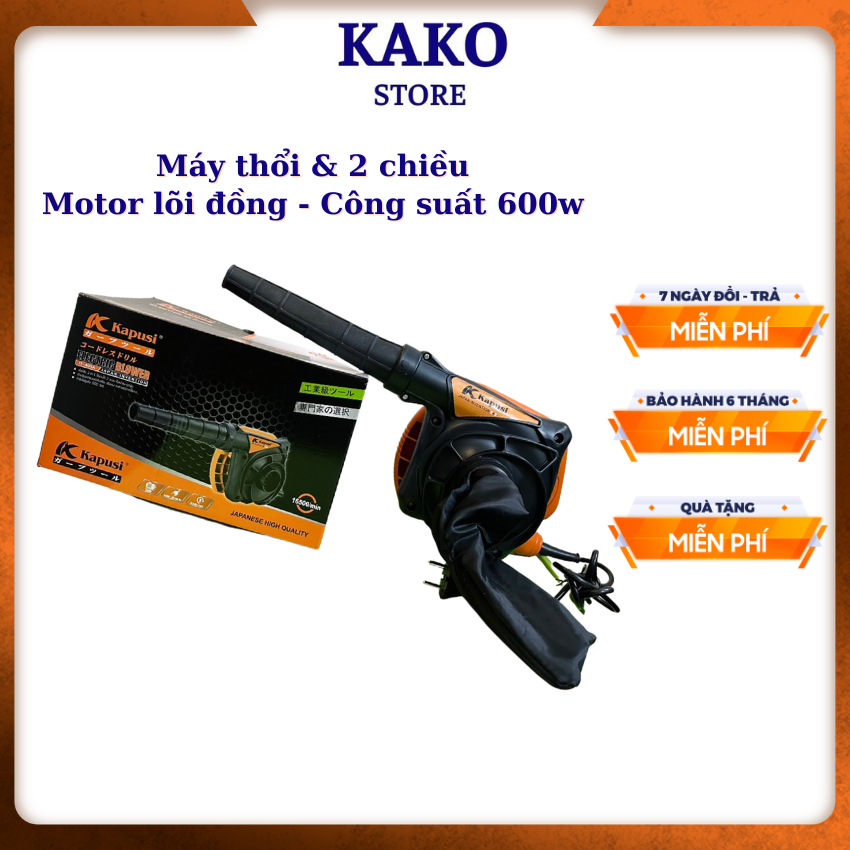 Máy thổi bụi, hút bụi 2 chiều kapusi nhật bản 600w, mô tơ dây đồng 100%, kako
