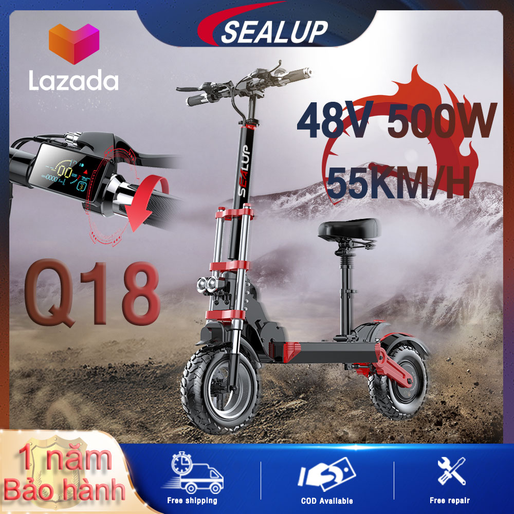 Sealup xlp-q18 xe điện cao có thể gấp lại xe điện địa hình tốc độ 55km/h pin 40-150km chịu tải 200kg lốp 12 inch xe scooter điện chống thấm nước ip54 xoay tay cầm để tăng tốc xe đạp điện
