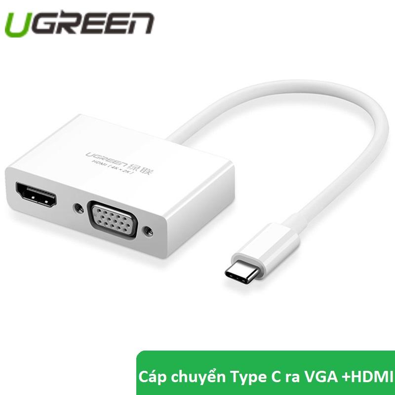 Cáp chuyển usb type c to hdmi và vga cao cấp ugreen 30843 - ugreen 30843